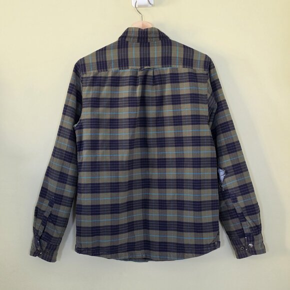 North Face Quilted Overshirt Mens S Plaid Shacket Outdoor Preppy Upcycle FLAW - Picture 2 of 16